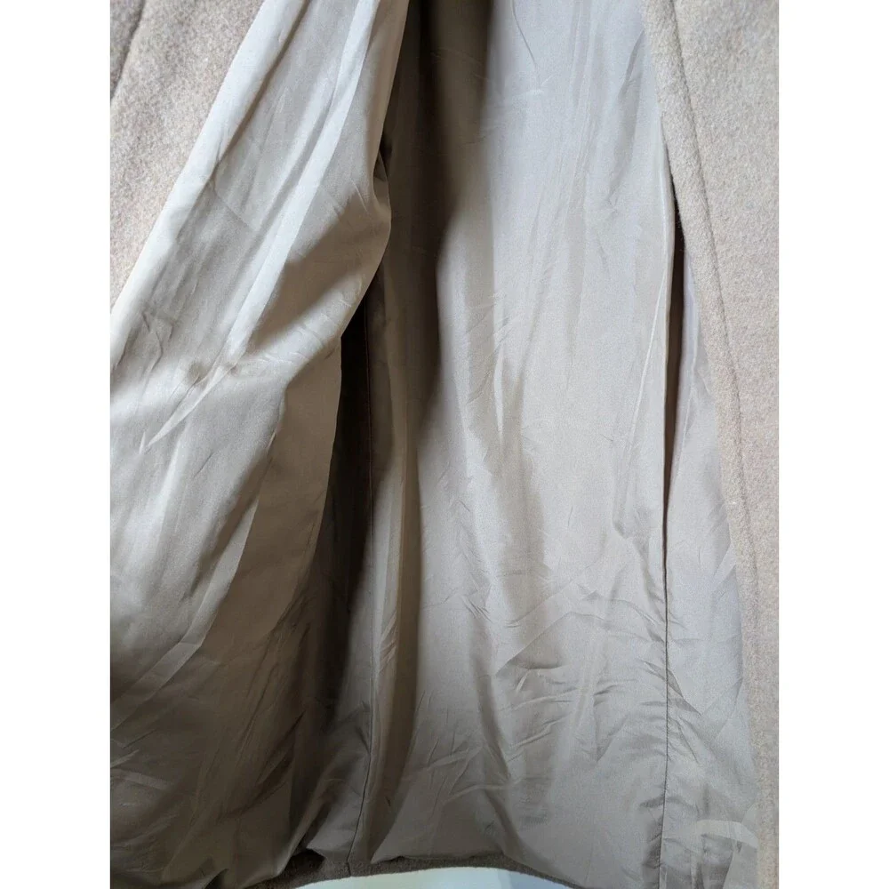 J.Crew City Coat Tan Wool Blend Standing Collar Quiet Luxury Coat Size 2 Classic - Picture 5 of 9